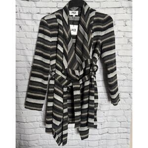 Jack by BB Dakota Striped Aztec Belted Wrap Coat Jacket Women’s Size Medium NWT